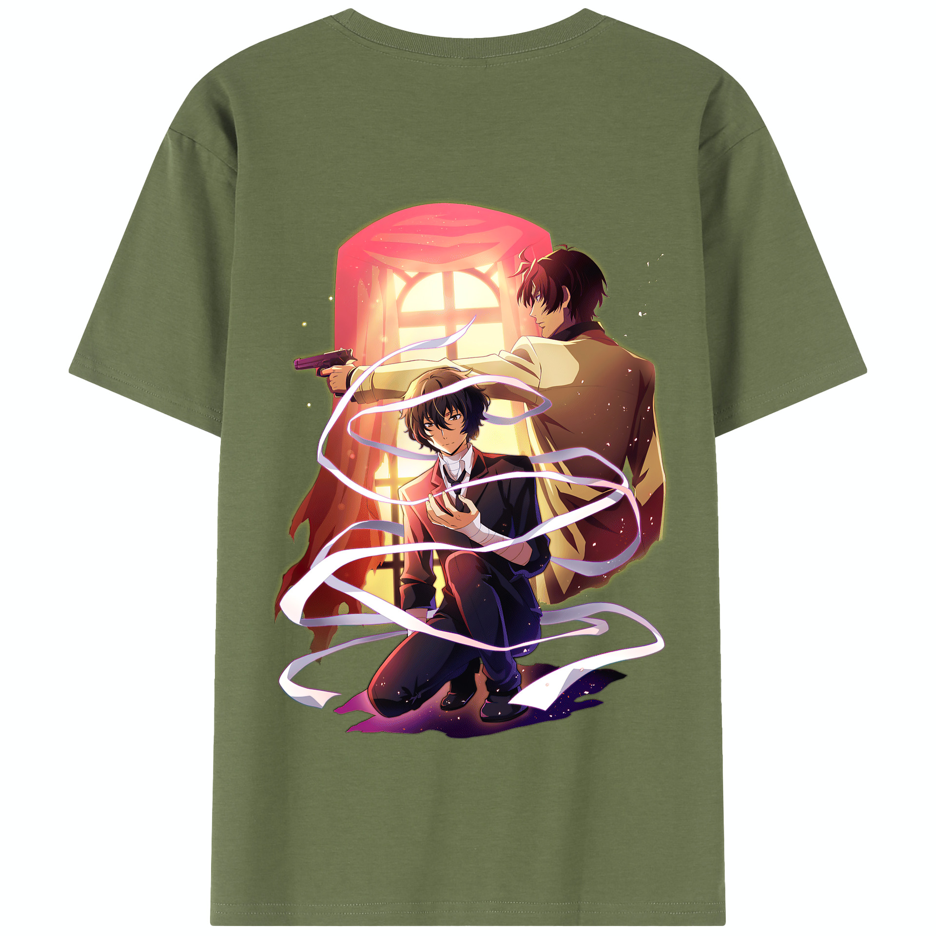 （画像用） 文豪ストレイドッグス Bungo Stray Dogs 綿100％半袖Tシャツ（背面プリント）